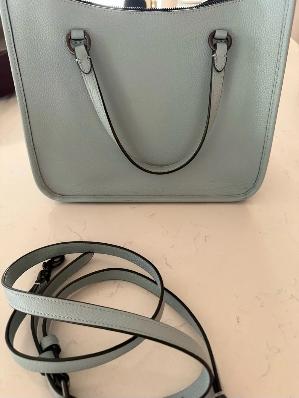 Coach Tyler Pebble Leather Shoulder Bag in Light Blue